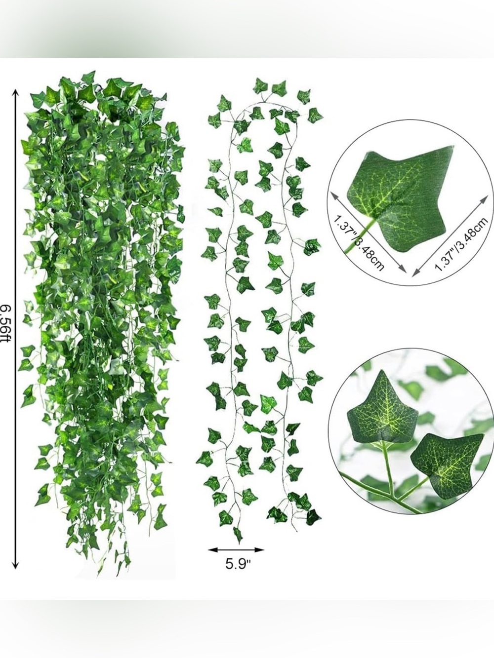 NWT, Faux Ivy Vines, 14 Pieces, 98ft Total Length per Pack, 2 Packs Available